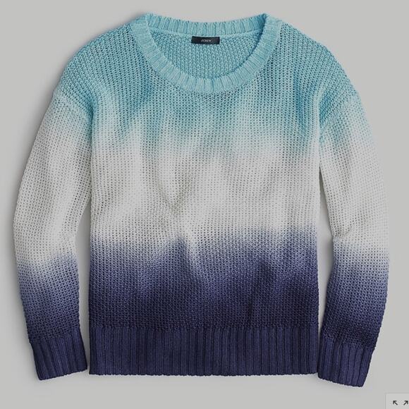 J. Crew Sweaters - J.Crew Dip-dyed ombré beach sweater-AM099-linen-MONACO BLUE RAW INDIGO X…
